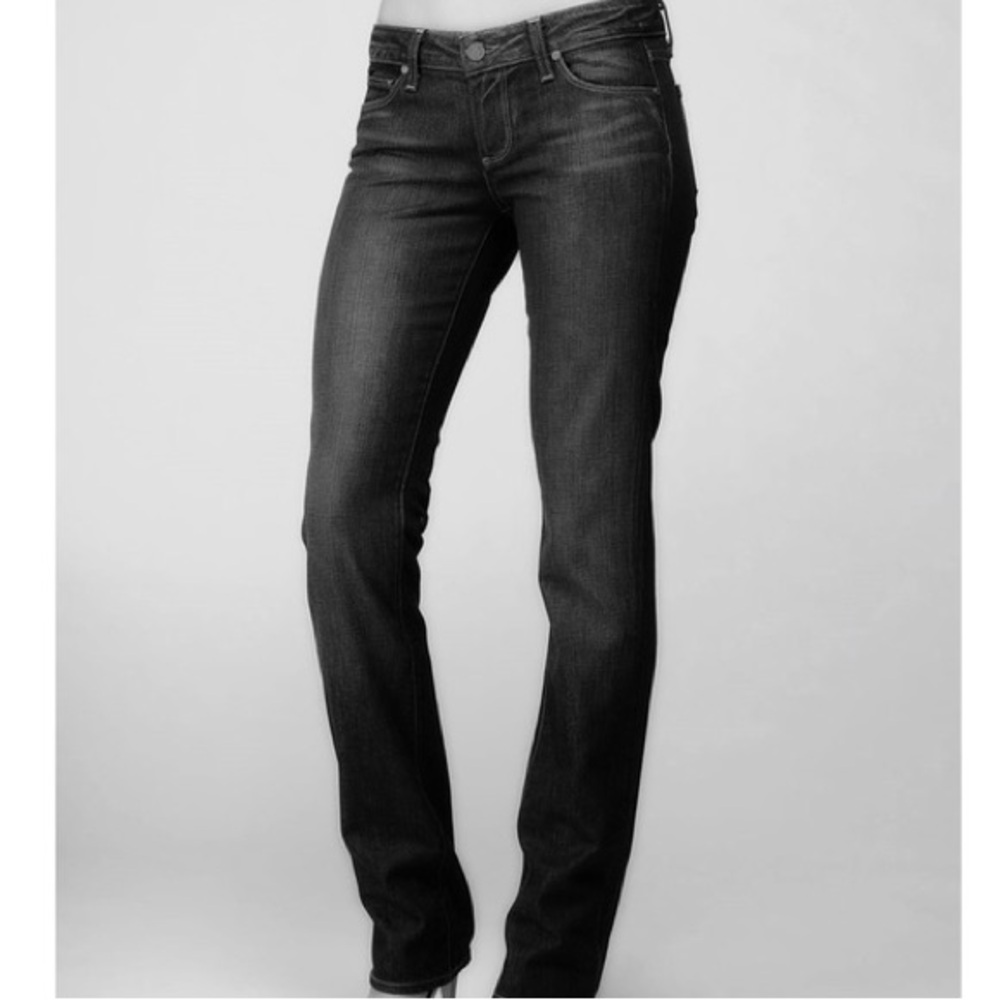 Paige Women’s Jeans Blue Heights Faded Black Straight Low Rise 29